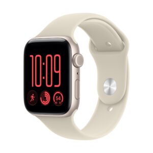 Apple Watch SE Smartwatch 44mm GPS + Cellular 5G 64GB Starlight Aluminium Case with Sand Sport Band M/L