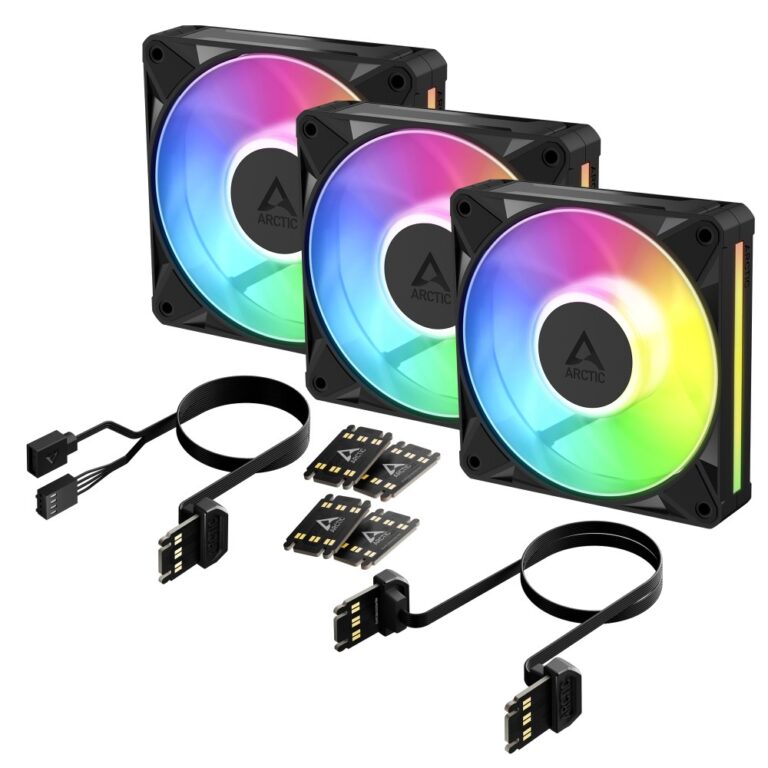 ARCTIC BioniX P12 A-RGB 120 mm PWM Fan 3 Pack Black with Daisy Chain