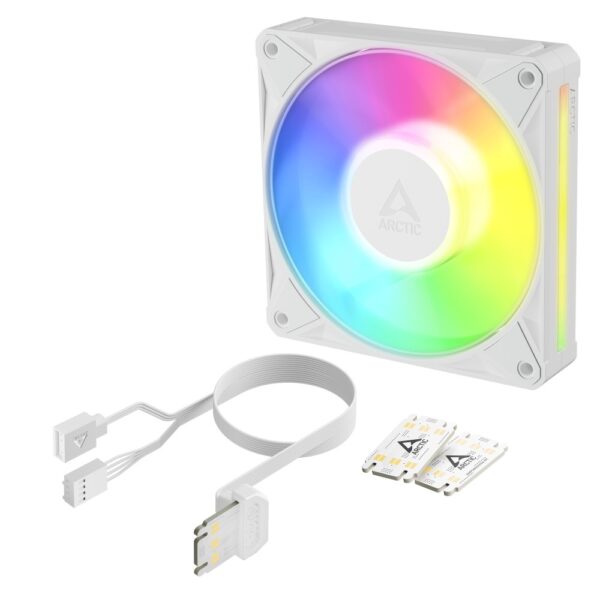ARCTIC BioniX P12 A-RGB 120 mm PWM Fan with Daisy Chain Fluid Dynamic Bearing White