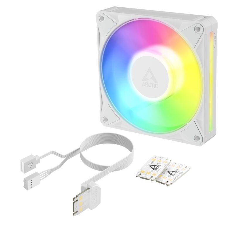 ARCTIC BioniX P12 A-RGB 120 mm PWM Fan with Daisy Chain Fluid Dynamic Bearing White