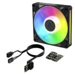 ARCTIC BioniX P140 A-RGB 140mm PWM Fan Daisy Chain Fluid Dynamic Bearing 16 LEDs Black