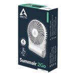 Arctic Summair 2Go Handheld Fan 77 Hour Battery Life 5000 mAh 3 Speeds White