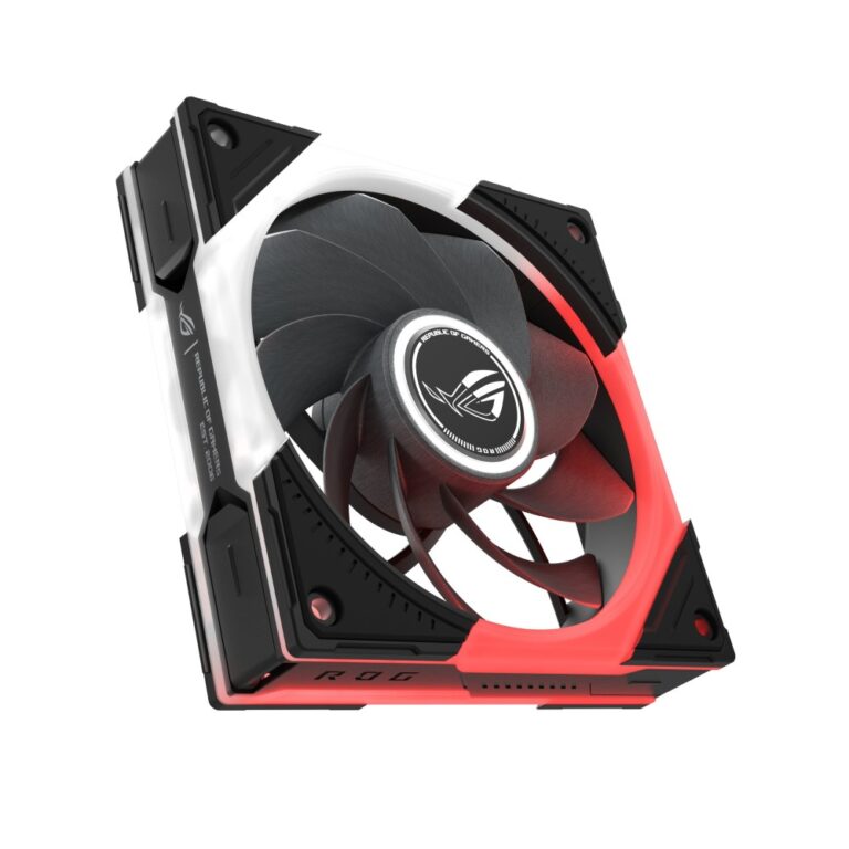 ASUS ROG Eurux GR120 ARGB Reverse Case Fan 120mm 2200 RPM 70 CFM Fluid Dynamic Bearing Black White