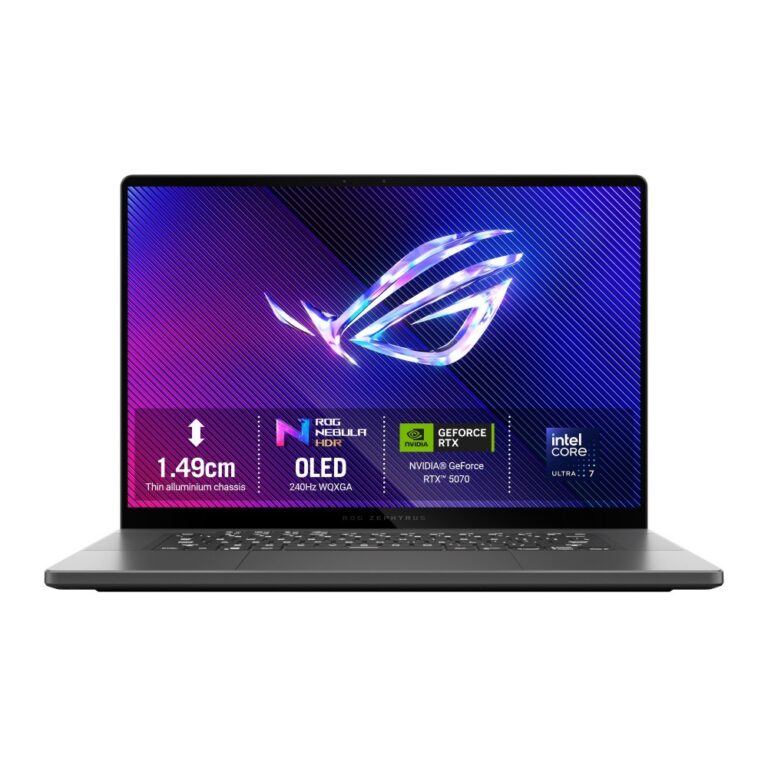 ASUS ROG Zephyrus G16 Laptop Intel Core Ultra 7 255H 16GB 1TB RTX 5070 16" 2.5K OLED 240Hz Windows 11 Gray