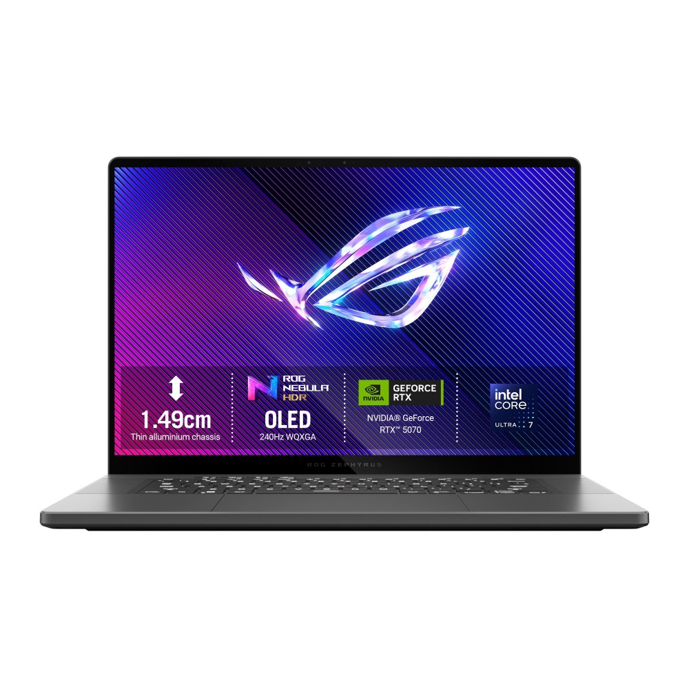 ASUS ROG Zephyrus G16 Laptop Intel Core Ultra 7 255H 16GB 1TB RTX 5070 16" 2.5K OLED 240Hz Windows 11 Gray ASUS ROG Zephyrus G16 Laptop Intel Core Ultra 7 255H 16GB 1TB RTX 5070 16" 2.5K OLED 240Hz Windows 11 Grey