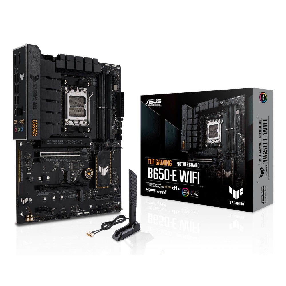 ASUS TUF GAMING B650-E WIFI Motherboard AM5 Socket AMD B650 DDR5 Wi-Fi 6E ATX Black ASUS TUF GAMING B650-E WIFI Motherboard AM5 Socket AMD B650 DDR5 Wi-Fi 6E ATX Black
