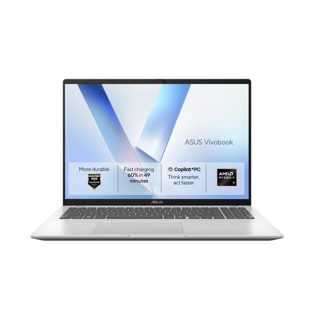 ASUS Vivobook 16 Laptop 16" WUXGA AMD Ryzen AI 7 445 16GB DDR5 512GB SSD Windows 11 Home Silver ASUS Vivobook 16 Laptop 16" WUXGA AMD Ryzen AI 7 445 16GB DDR5 512GB SSD Windows 11 Home Silver