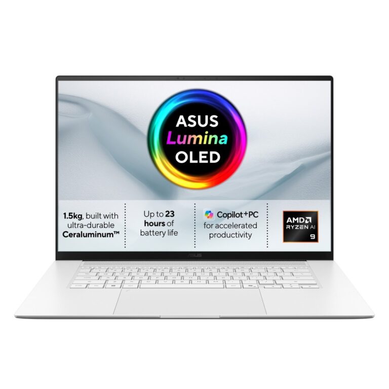 ASUS Zenbook S16 Laptop 16" 3K OLED 120Hz Ryzen AI 9 465 16GB LPDDR5x 1TB SSD Wi-Fi 7 Windows 11 White