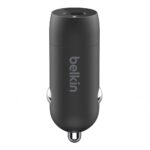 Belkin BoostCharge 30W USB-C Car Charger with 1m USB-C to USB-C Cable Fast Charging PPS Black