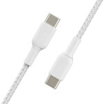 Belkin CAB004BT1MWH Braided USB-C to USB-C Charging Cable 1 m White