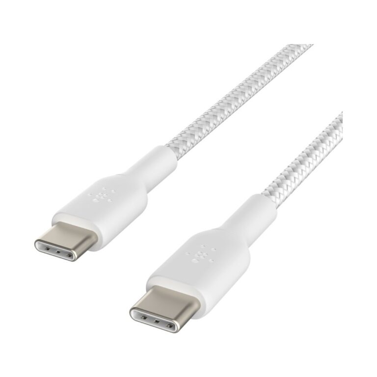Belkin CAB004BT1MWH Braided USB-C to USB-C Charging Cable 1 m White