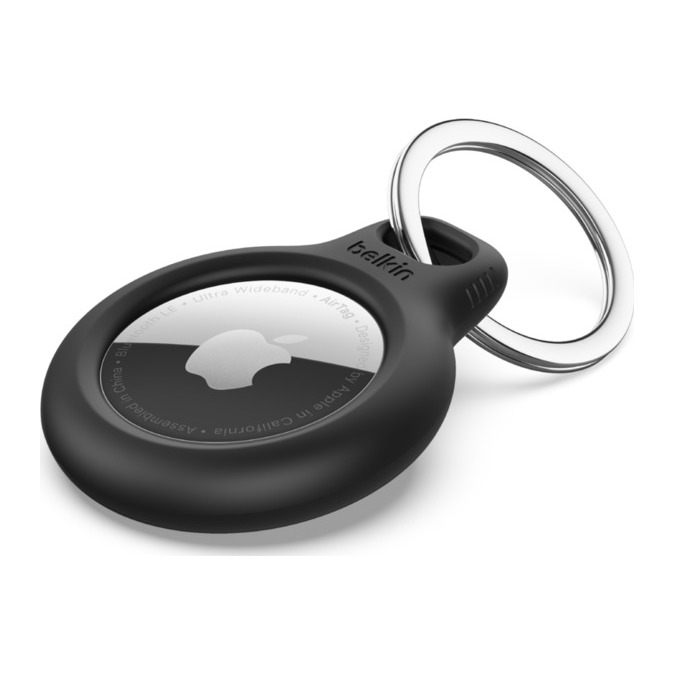 Belkin Secure Holder with Key Ring Case for AirTag Black Scratch Resistant Twist and Lock Design