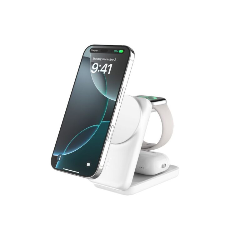 Belkin WIZ036MYWH Wireless Charger Qi2 25W Fast Charging 3 Devices Simultaneous USB-C White
