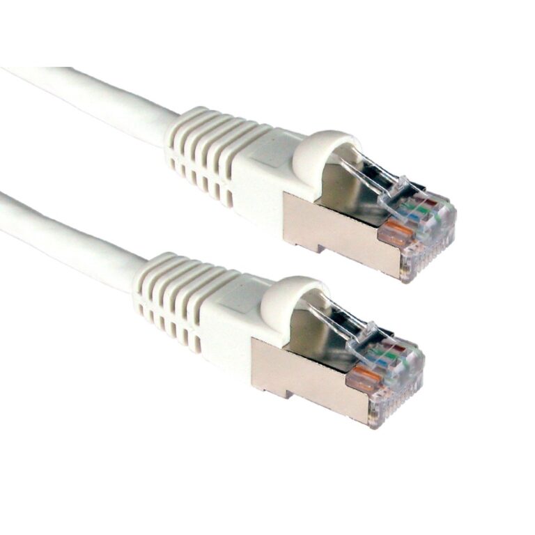 Cables Direct Cat6a Ethernet Cable 1m White RJ45 to RJ45 S/FTP Shielded 10 Gigabit LSZH Snagless
