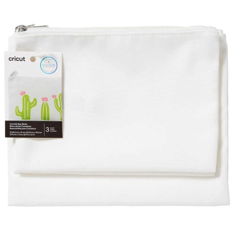 Cricut Cosmetic Bag Blanks White Canvas Texture 3 Pack Compatible With Infusible Ink Heat Press