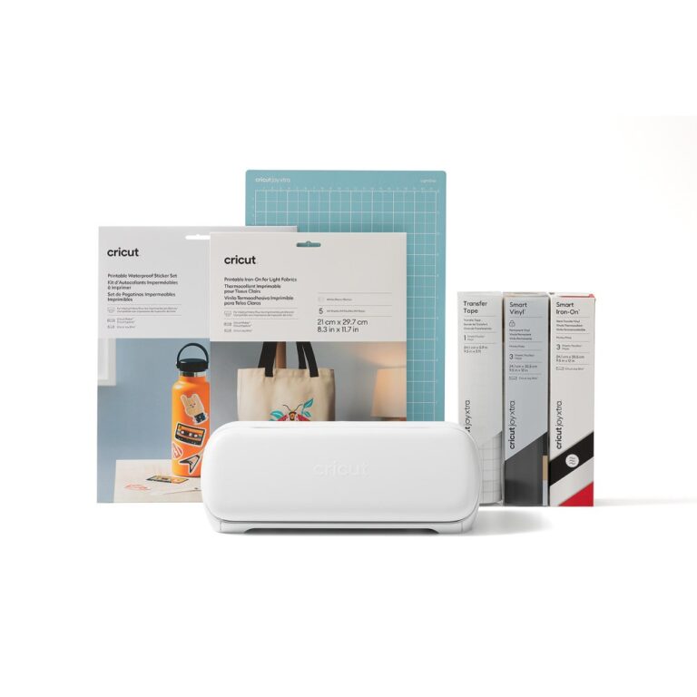Cricut Joy Xtra Electronic Smart Cutting Machine Cuts Writes Draws Foils Iron-on Vinyl Compatible Starter Bundle White