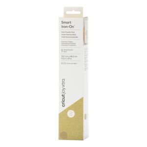Cricut Joy Xtra Prismatic Glitter Smart Iron-On Heat Transfer Vinyl Roll 241 mm Width 483 mm Length Gold Holographic