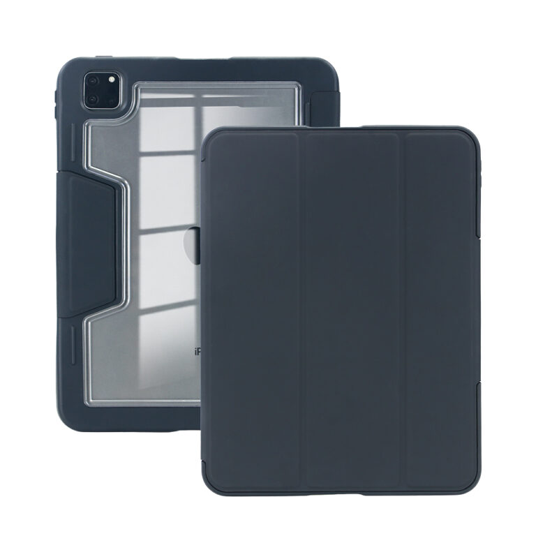 DEQSTER 40-2000072 Folio Case for iPad Pro 11" M4 2024 Black Rugged with Pen Loop and Stand