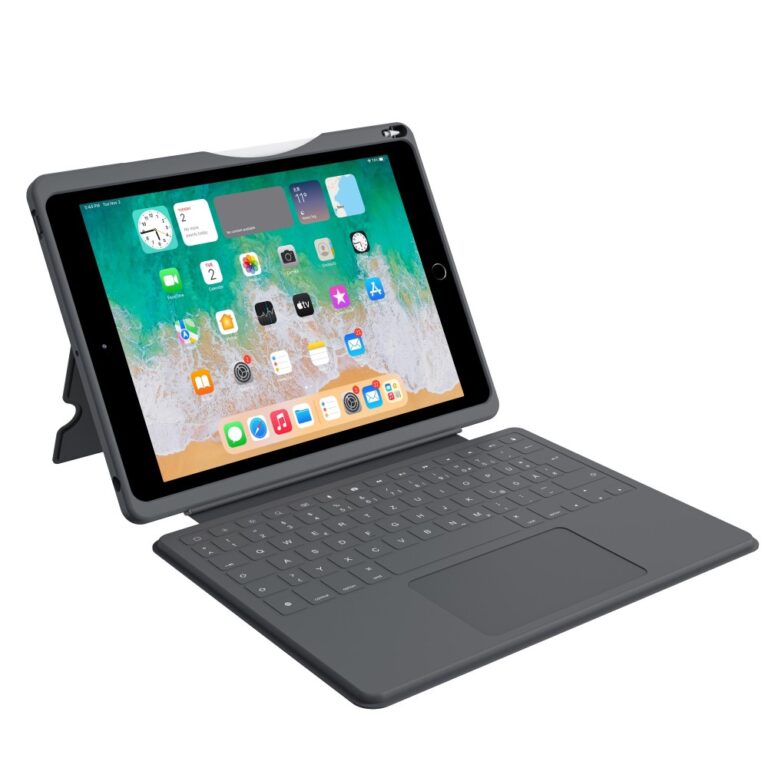 DEQSTER Smart Rugged Touch PLUS Keyboard for iPad 10.2" 7th 8th 9th Gen Smart Connector Mechanical QWERTY Grey