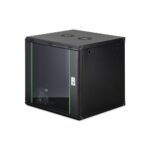 Digitus Dynamic Basic series Wall-mounted rack 12U 600x600mm Steel Black Glass Door with Key Lock
