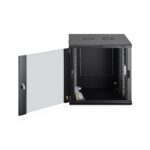 Digitus Dynamic Basic series Wall-mounted rack 12U 600x600mm Steel Black Glass Door with Key Lock