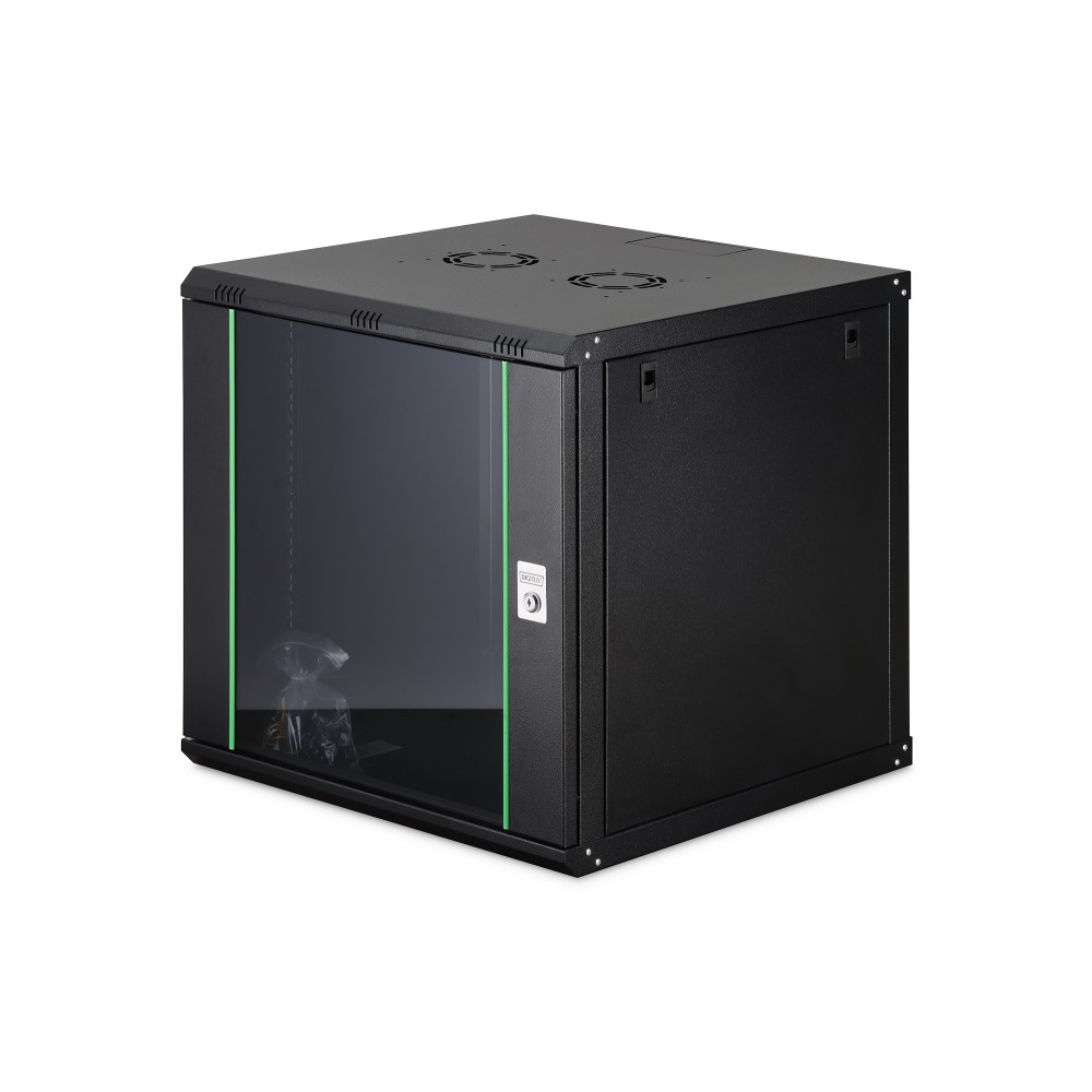 Digitus Dynamic Basic series Wall-mounted rack 12U 600x600mm Steel Black Glass Door with Key Lock Digitus Dynamic Basic series Wall-mounted rack 12U 600x600mm Steel Black Glass Door with Key Lock