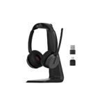 EPOS IMPACT 1000 Wireless ANC Binaural Headset with Bluetooth, USB-C, Charging Stand, MS Teams - Black
