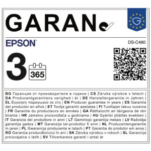 Epson DS-C490 Sheet-fed Document Scanner 40 ppm 80 ipm Duplex A4 Long Page USB 2.0 Black Grey