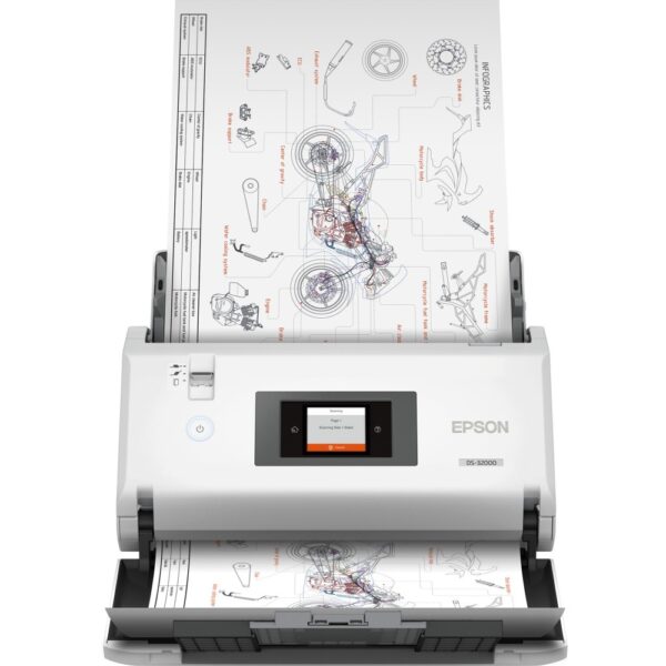 Epson WorkForce DS-32000 Sheet-fed Scanner 90 ppm Speed 600 DPI Colour Duplex Scanning USB 3.2 Gen 1 Touch Display