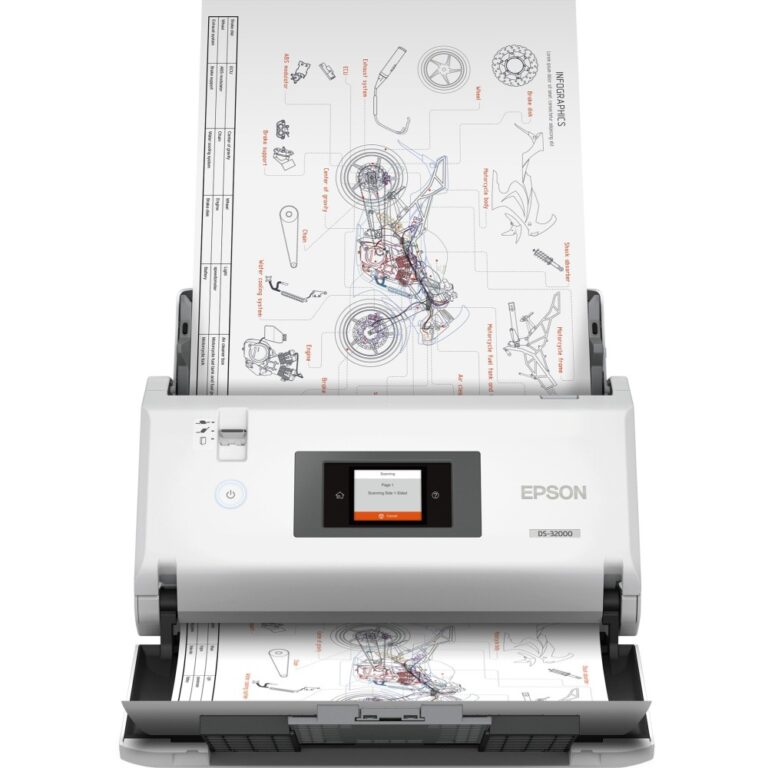 Epson WorkForce DS-32000 Sheet-fed Scanner 90 ppm Speed 600 DPI Colour Duplex Scanning USB 3.2 Gen 1 Touch Display