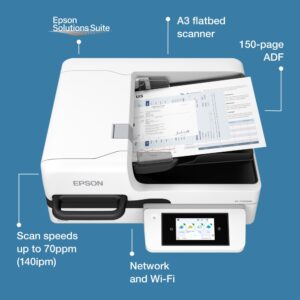 Epson WorkForce DS-71000WN A3 Network Scanner 150 Sheet ADF 70ppm Color Flatbed Wi-Fi Touch Display