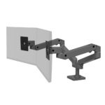 Ergotron LX Pro Series 45-686-293 Dual Monitor Mount Stand 27" Desk Clamp Dark Grey 20 kg Max Weight