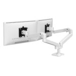 Ergotron LX Pro Series Dual Monitor Mount Stand 27" White Desk Clamp 10kg Per Display
