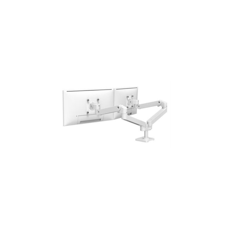 Ergotron LX Pro Series Dual Monitor Mount Stand 27" White Desk Clamp 10kg Per Display