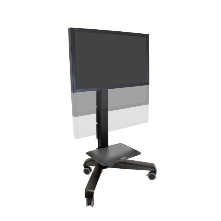 Ergotron Neo-Flex Mobile MediaCenter VHD Multimedia Cart for 37 to 65 Flat Panel Black 41 kg Capacity 20 Height Adjustment