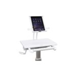 Ergotron StyleView SV10 Tablet Cart Aluminium White Height Adjustable 4 Wheel Tilt 0-128 75x75 100x100