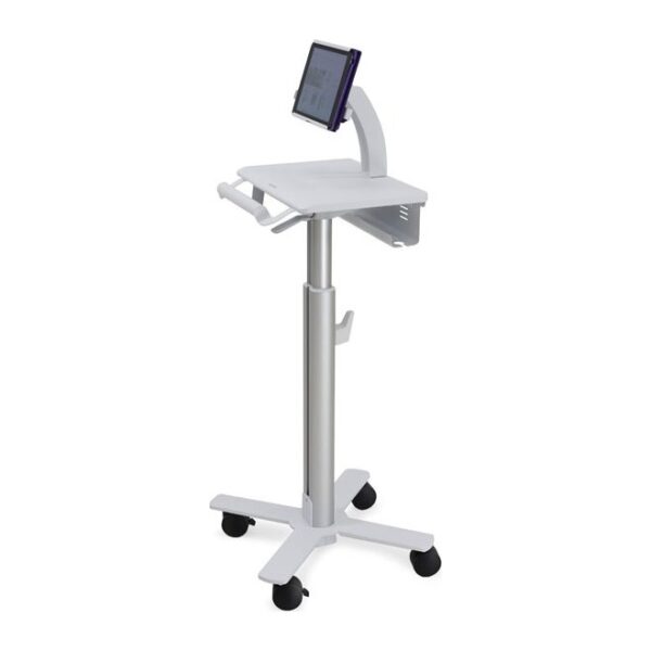 Ergotron StyleView SV10 Tablet Cart Aluminium White Height Adjustable 4 Wheel Tilt 0-128 75x75 100x100
