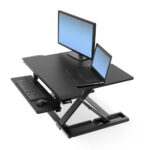 Ergotron WorkFit-TX Sit-Stand Adjustable Desk with Keyboard Tray, Black, 18.2 kg Capacity