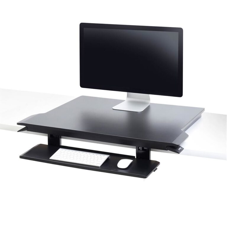 Ergotron WorkFit-TX Sit-Stand Adjustable Desk with Keyboard Tray, Black, 18.2 kg Capacity