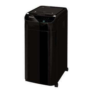Fellowes AutoMax 350C Auto Feed Paper Shredder Cross Cut P-4 Security 350 Sheet Capacity 68L Bin Black