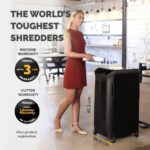 Fellowes AutoMax 350C Auto Feed Paper Shredder Cross Cut P-4 Security 350 Sheet Capacity 68L Bin Black