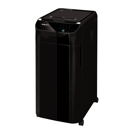 Fellowes AutoMax 350C Auto Feed Paper Shredder Cross Cut P-4 Security 350 Sheet Capacity 68L Bin Black