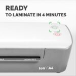 Fellowes Ion A4 Laminator 125 Micron 4 Min Warm-up Auto Power Off Includes 10 Pouch Starter Pack