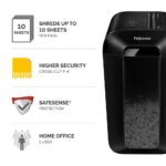 Fellowes LX65 Cross Cut Paper Shredder 10 Sheet P-4 SafeSense 22 Litre Bin Black