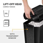 Fellowes LX65 Cross Cut Paper Shredder 10 Sheet P-4 SafeSense 22 Litre Bin Black