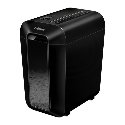 Fellowes LX65 Cross Cut Paper Shredder 10 Sheet P-4 SafeSense 22 Litre Bin Black