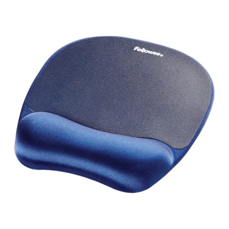 Fellowes Memory Foam Mouse Pad with Wrist Rest - Sapphire Blue
