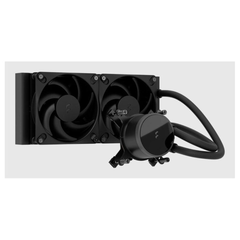 Fractal Design Radius 240 All-in-one CPU Liquid Cooler 240mm Radiator 2x 120mm Fans LGA1200 AM4 AM5 Black