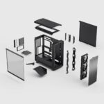 Fractal Design Summit Blackout TG Light Tint Midi Tower PC Case Black with 3x 140mm Fans Supports ATX EATX GPU 425mm 360mm Radiator
