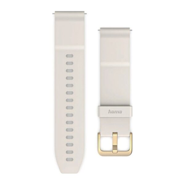 Hama 00178658 NFC Payment Smartwatch Band Silicone 20mm Width Beige Stainless Steel Buckle